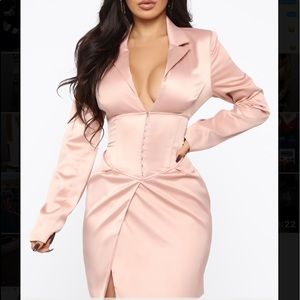 BRAND NEW WITH TAGS! Baby pink corset blazer dress